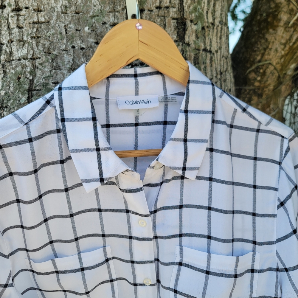 Calvin Klein Women's Shirt Top Sz M  Tunic Top Shirt